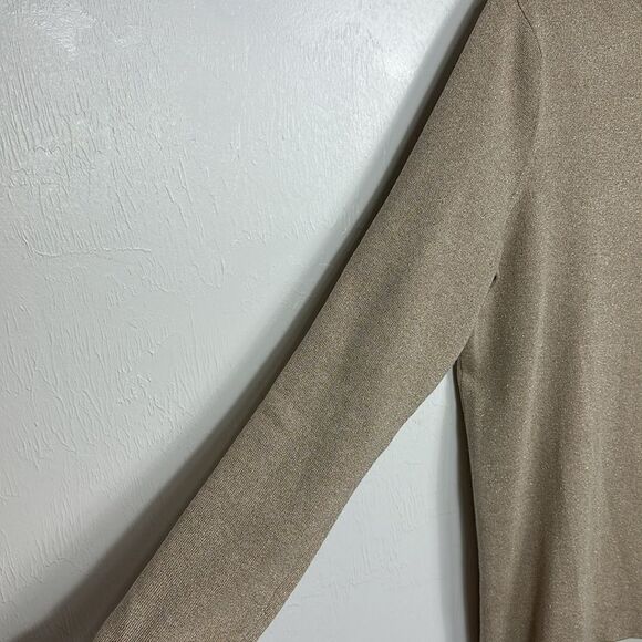 Chico’s Oatmeal Color Metallic Shimmer Turtleneck Pullover Sweater Size XL - Picture 3 of 11